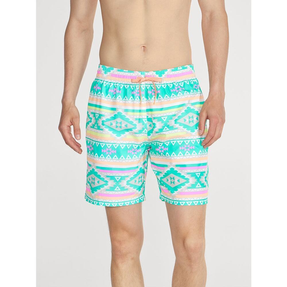 Chubbies The En Fuegos 7” Inseam Classic Swim Trunk Mesh Liner Summer Preppy